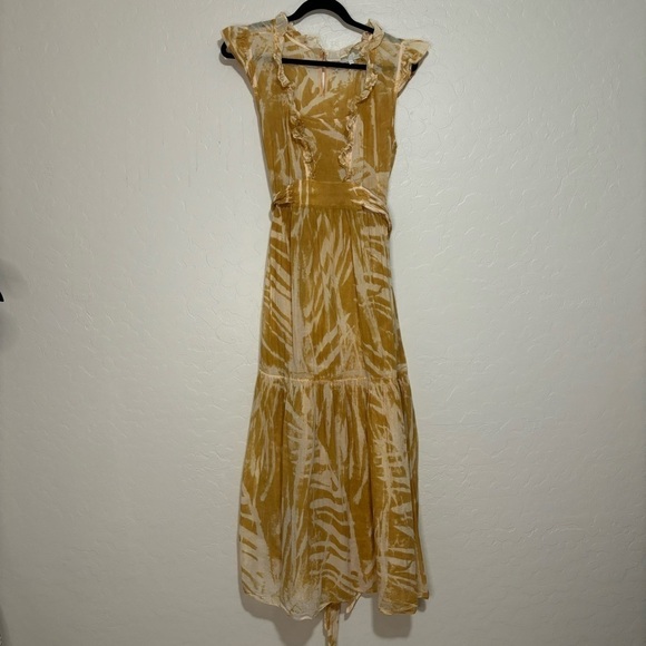 Amanda Bond Emma Dress Gold Leaf Hand Dyed One of a Kind Maxi Dress M/L - Picture 10 of 12
